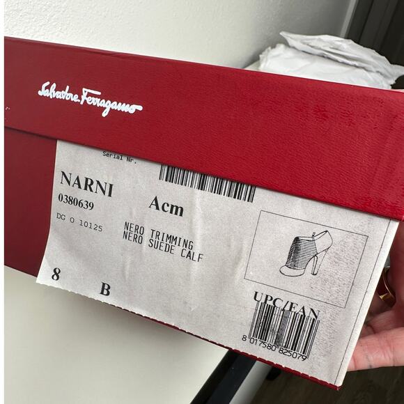 Salvatore Ferragamo Black Suede Narni Stiletto Bootie Side Zip 8 - Picture 9 of 16